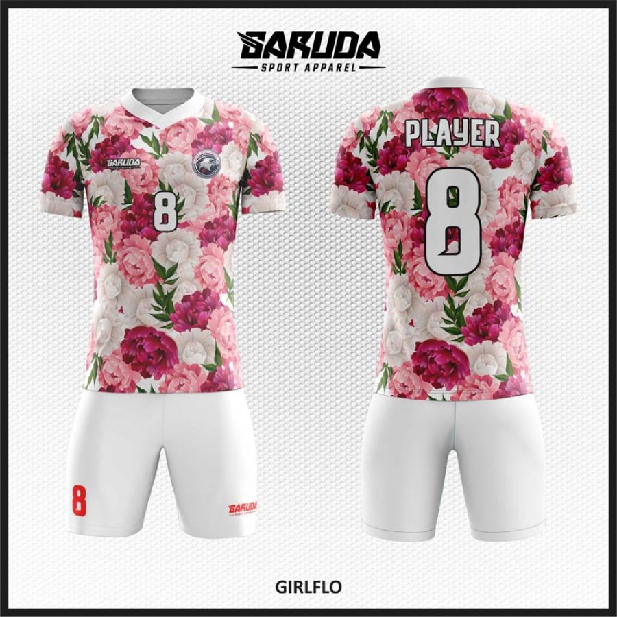 Desain Jersey Code Girlflo Gambar Bunga Cocok Untuk Tim Wanita