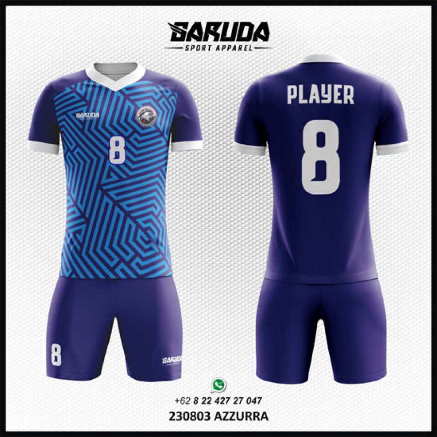 Desain Baju Jersey Code Azzurra Warna Biru Dengan Ornamen Unik