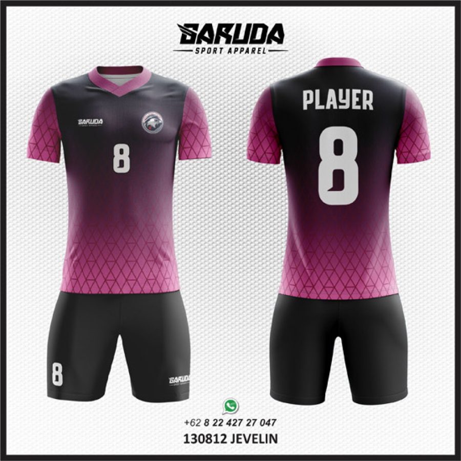 Desain Jersey Code Jevelin Warna Pink Gradasi Hitam