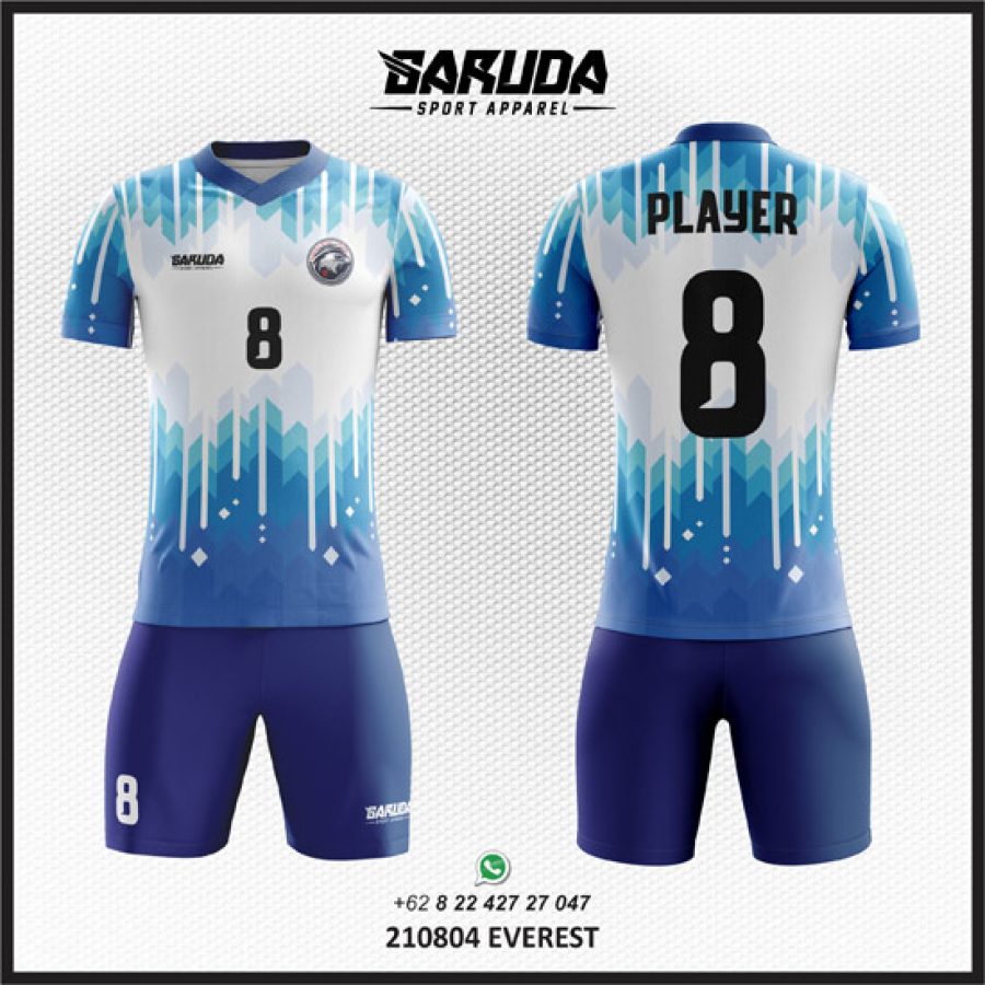 Desain Kaos Jersey Code Everest Warna Biru Putih yang Keren