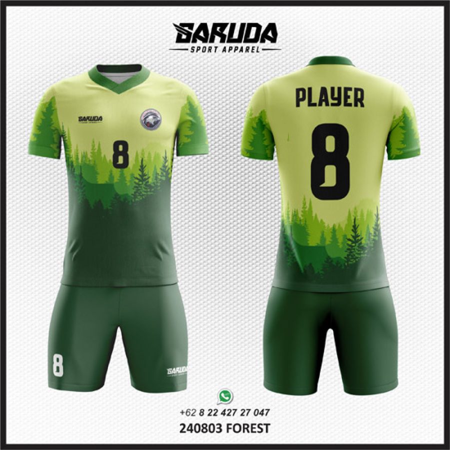 Desain Jersey Gambar Hutan yang Hijau dan Alami Code Forest