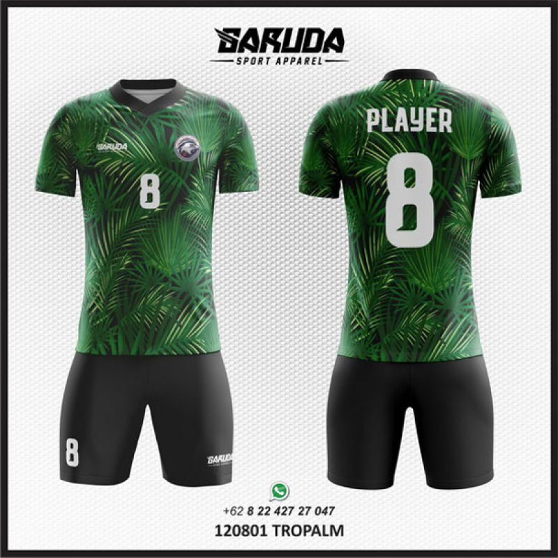 Desain Kostum Jersey Code Tropalm Gambar Daun Palem yang Asri