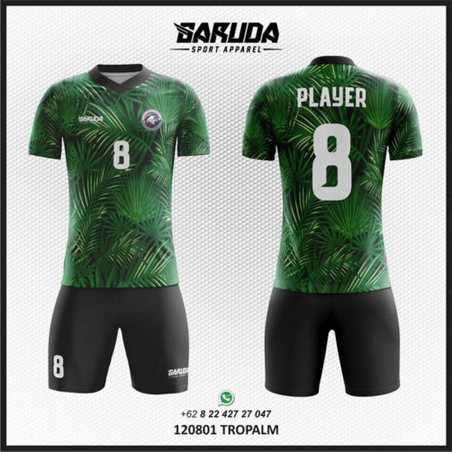Desain Kostum Jersey Code Tropalm Gambar Daun Palem yang Asri