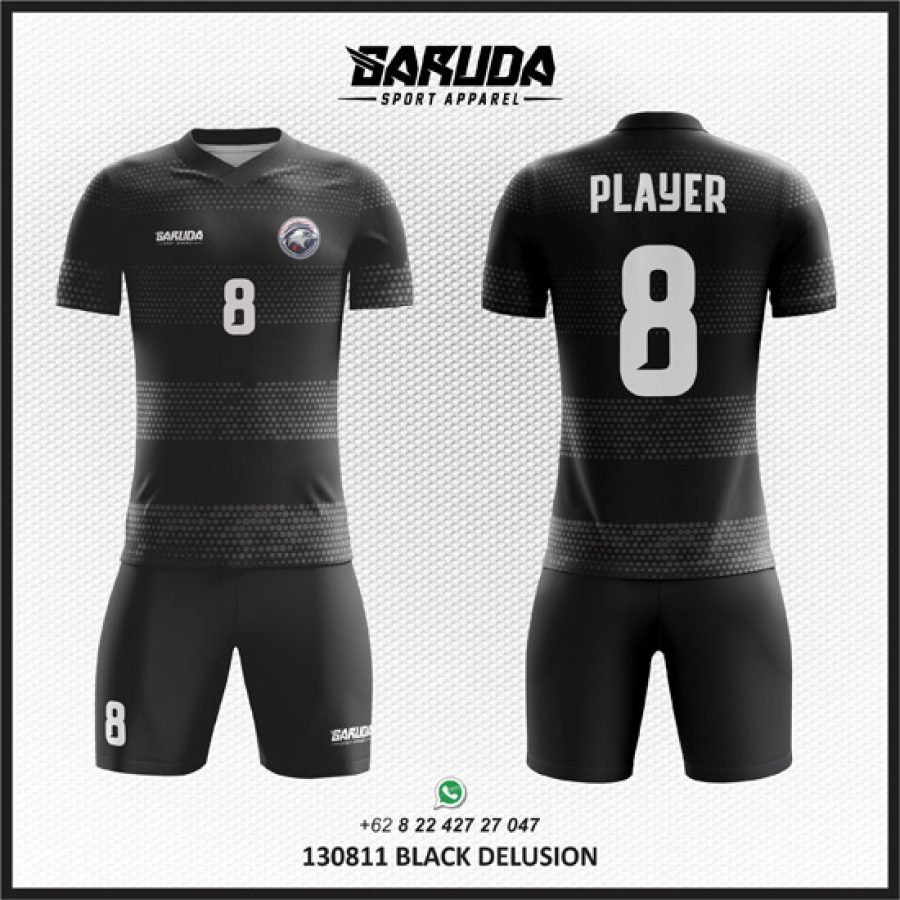 Desain Seragam Jersey Black Delusion Warna Hitam Motif Bintik-bintik