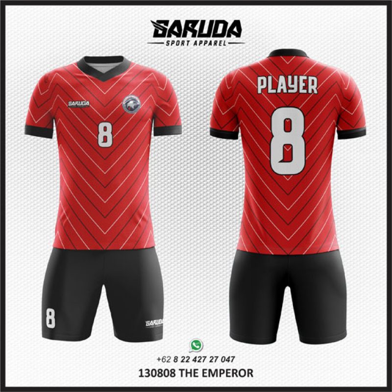 Desain Seragam Jersey Code The Emperor Warna Merah yang Simple