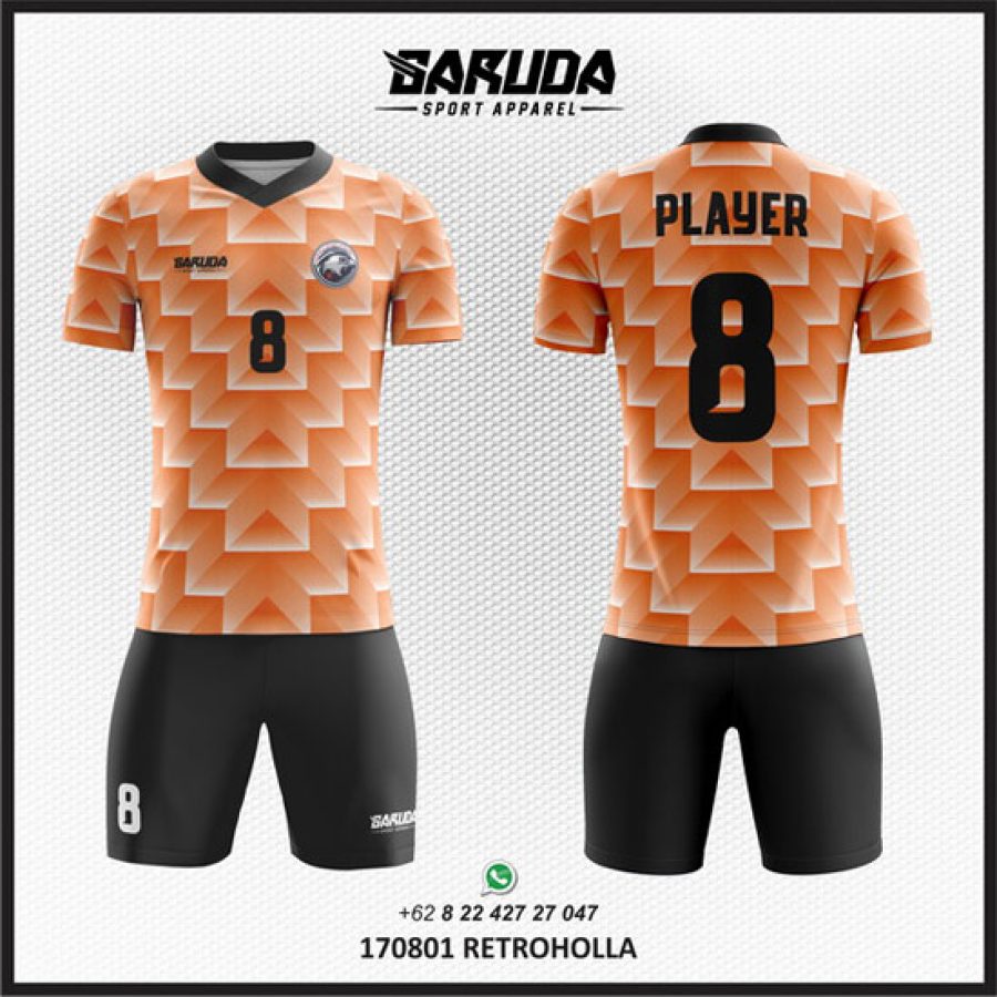 Desain Baju Jersey Code Retroholla Orange Ala Timnas Belanda Klasik