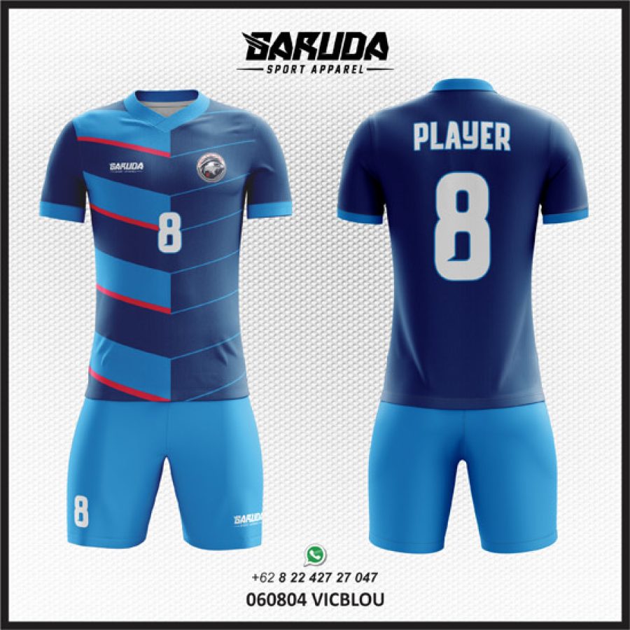 Desain Jersey Code Vicblou Warna Biru yang Simple Tapi Keren