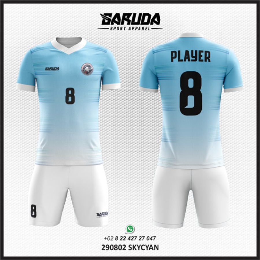 Desain Kostum Jersey Skycyan Warna Biru Langit