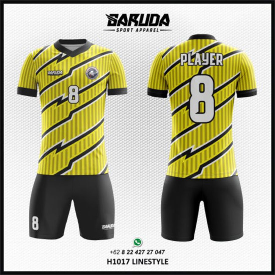 Desain Baju Jersey Code Linestyle 2 Warna Orange dan Kuning