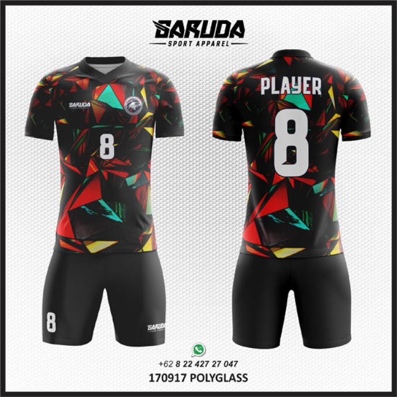 Desain Jersey Code Polyglass Motif Pecahan Kaca