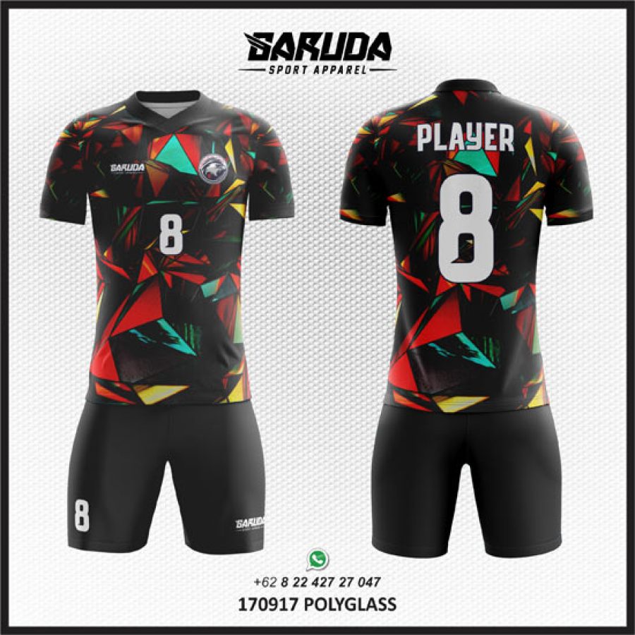 Desain Jersey Code Polyglass Motif Pecahan Kaca