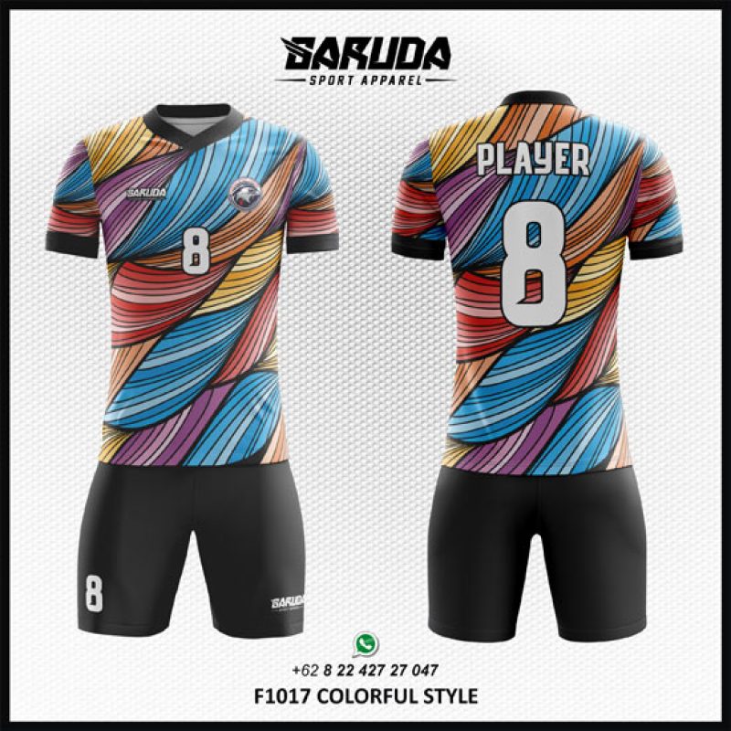 Desain Baju Jersey Colorfull Style Dengan Banyak Warna
