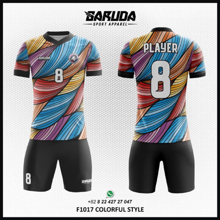Desain Baju Jersey Colorfull Style Dengan Banyak Warna