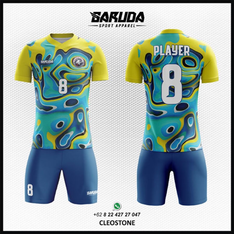 Desain Jersey Code Cleostone Warna Kuning dan Biru yang Unik