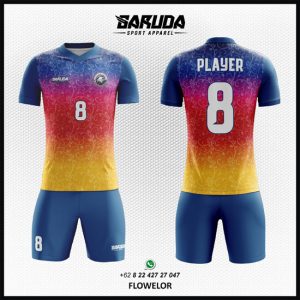 Desain Kostum Jersey Flowelor Ornament Bunga Dengan Gradasi