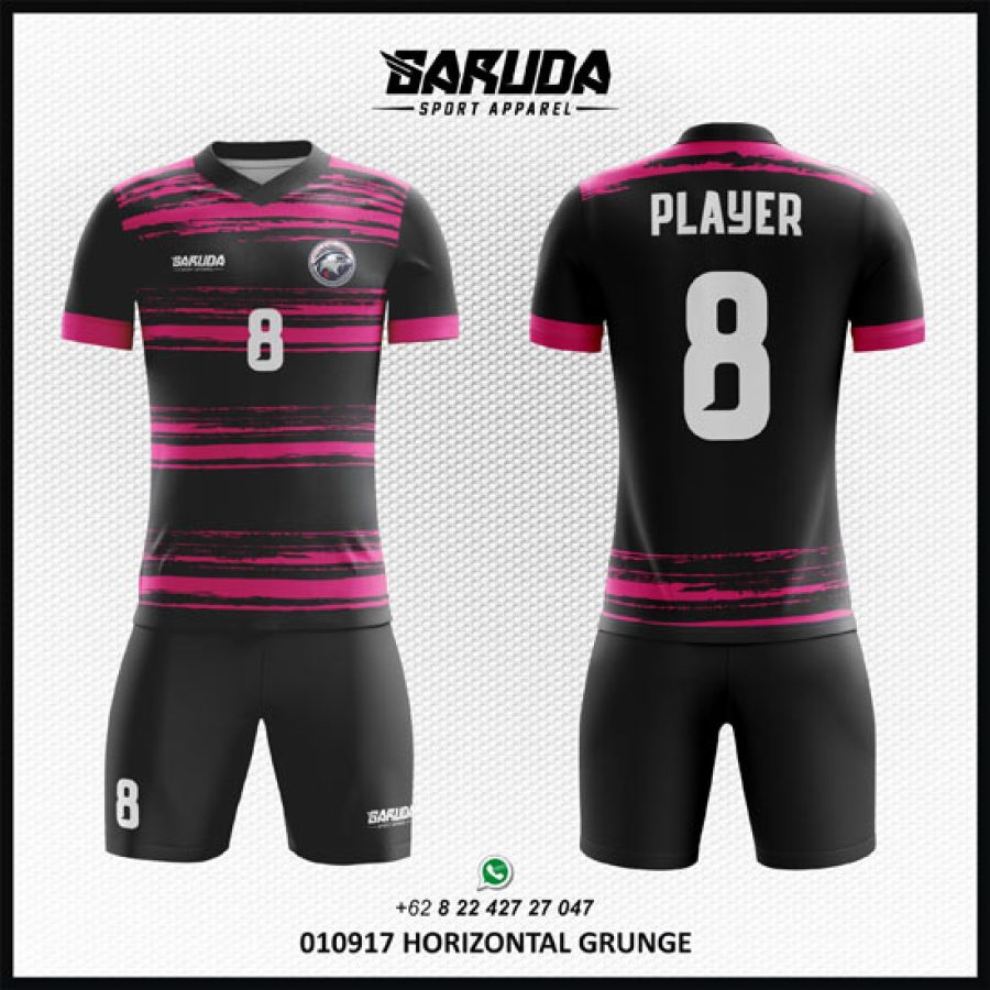 Desain Kaos Jersey Code Horizontal Grunge Hitam Pink