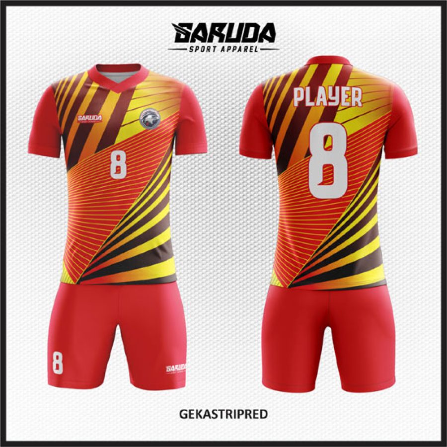 Desain Jersey Code Gekastripred Gradasi Merah Kuning