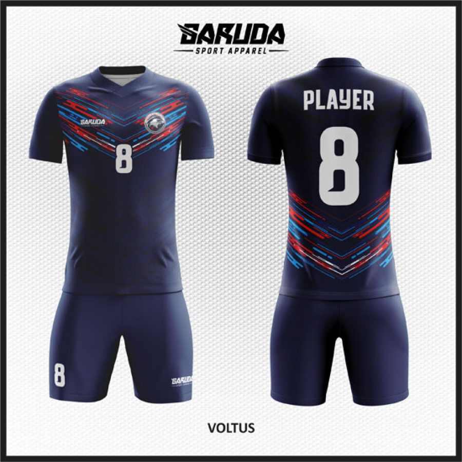 Desain Kostum Jersey Futsal Code Voltus Simple dan Elegan Warna Dongker