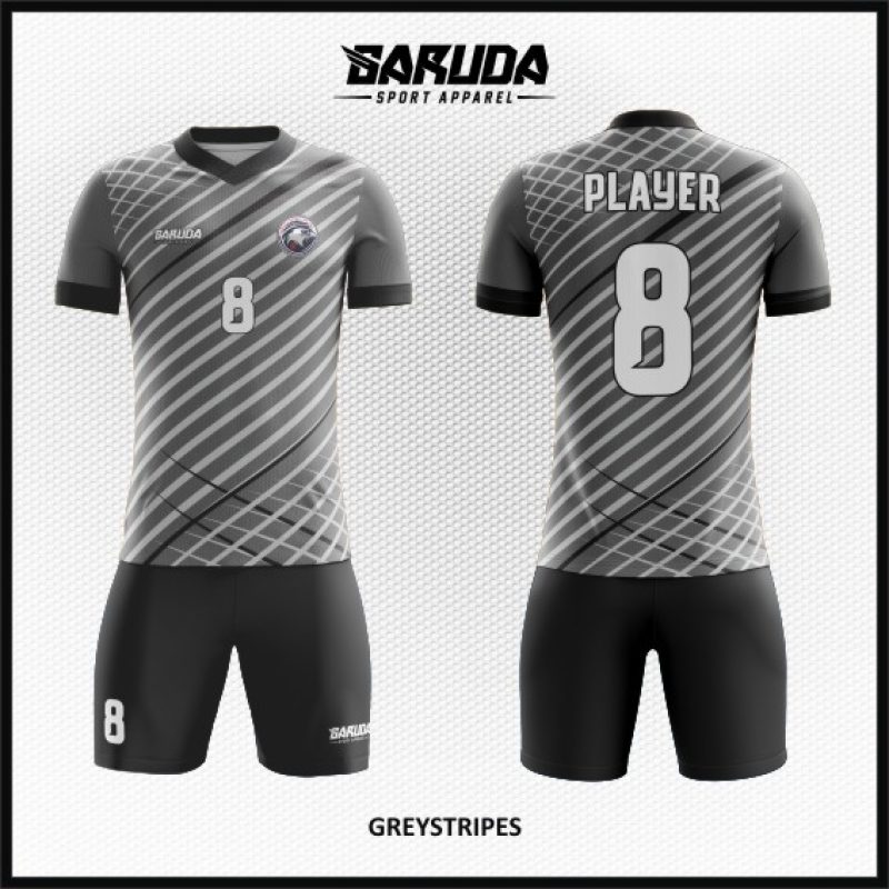 Desain Baju Jersey Terbaru Code Greystripes Warna Abu-abu