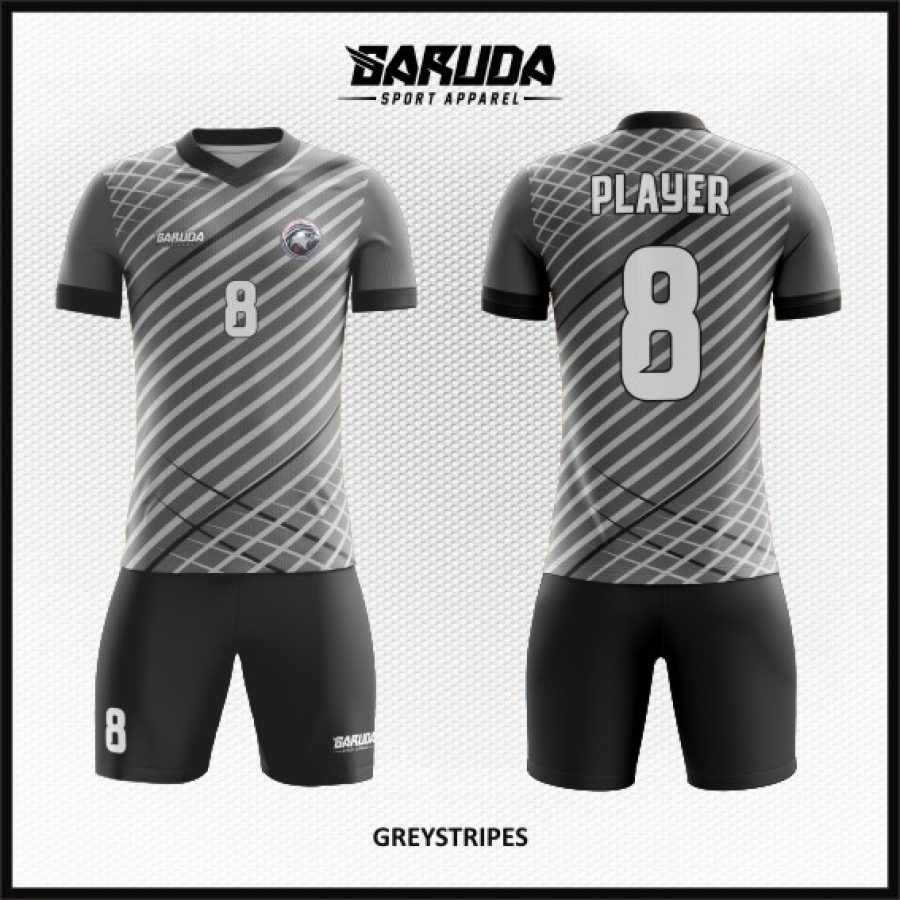 Desain Baju Jersey Terbaru Code Greystripes Warna Abu-abu