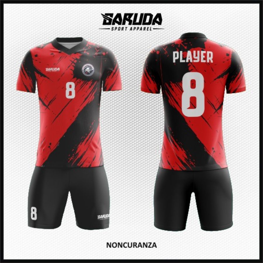 Desain Baju Jersey Terbaru Noncuranza Warna Merah Hitam