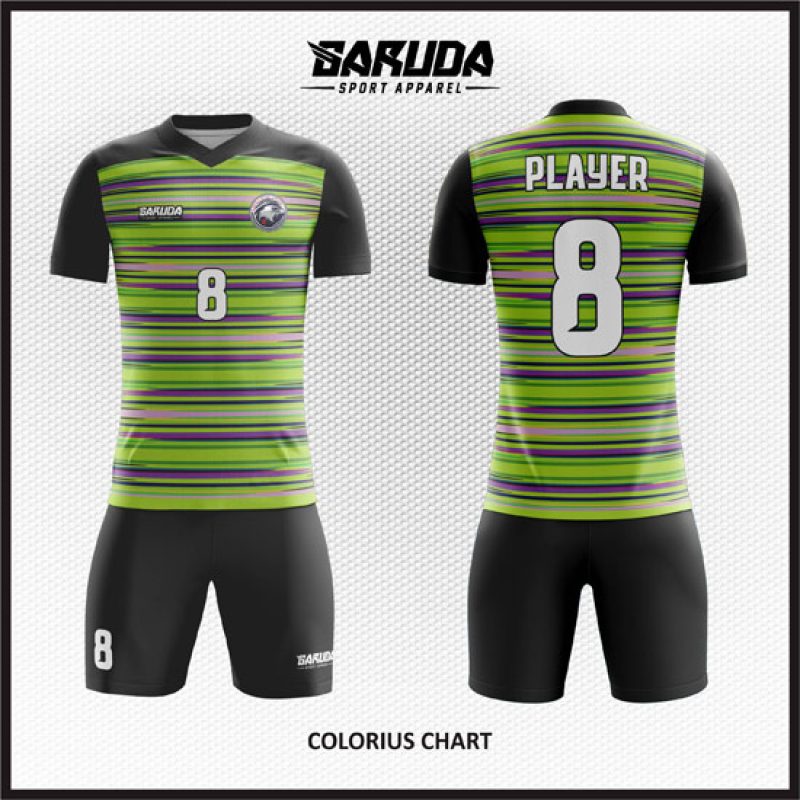 Desain Jersey Code Colorius Chart Gambar Garis Warna Dasar  Hijau