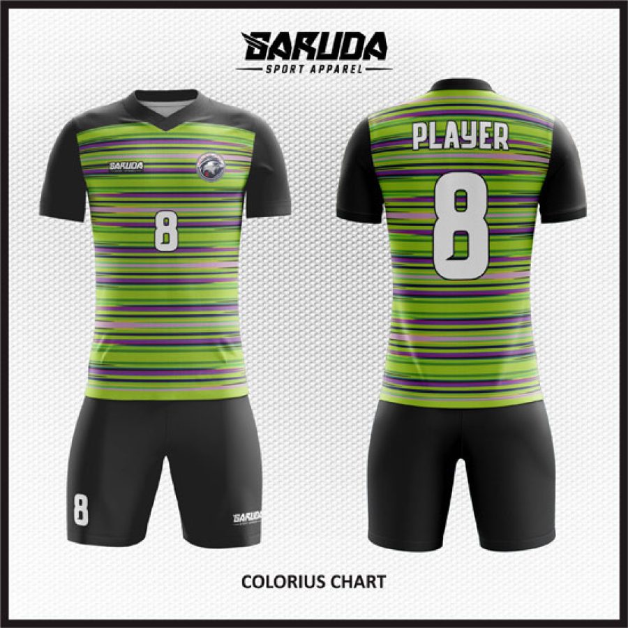 Desain Jersey Code Colorius Chart Gambar Garis Warna Dasar  Hijau