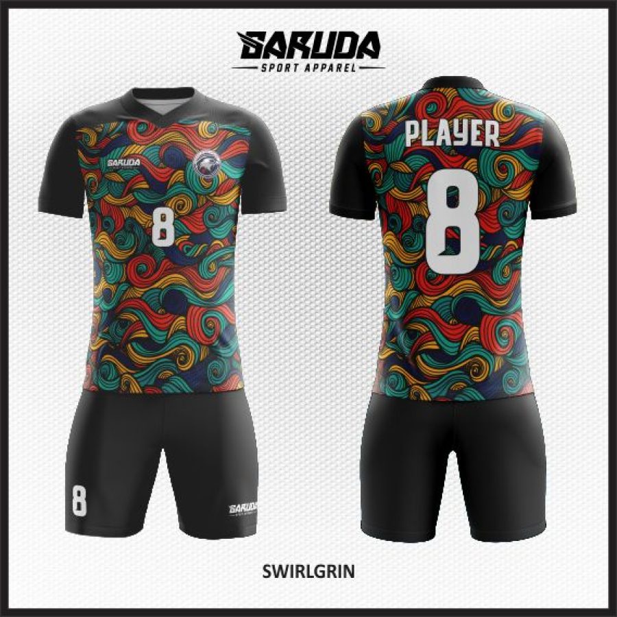 Desain Jersey Code Swirlgrin Gambar Ornamen Gulungan Ombak