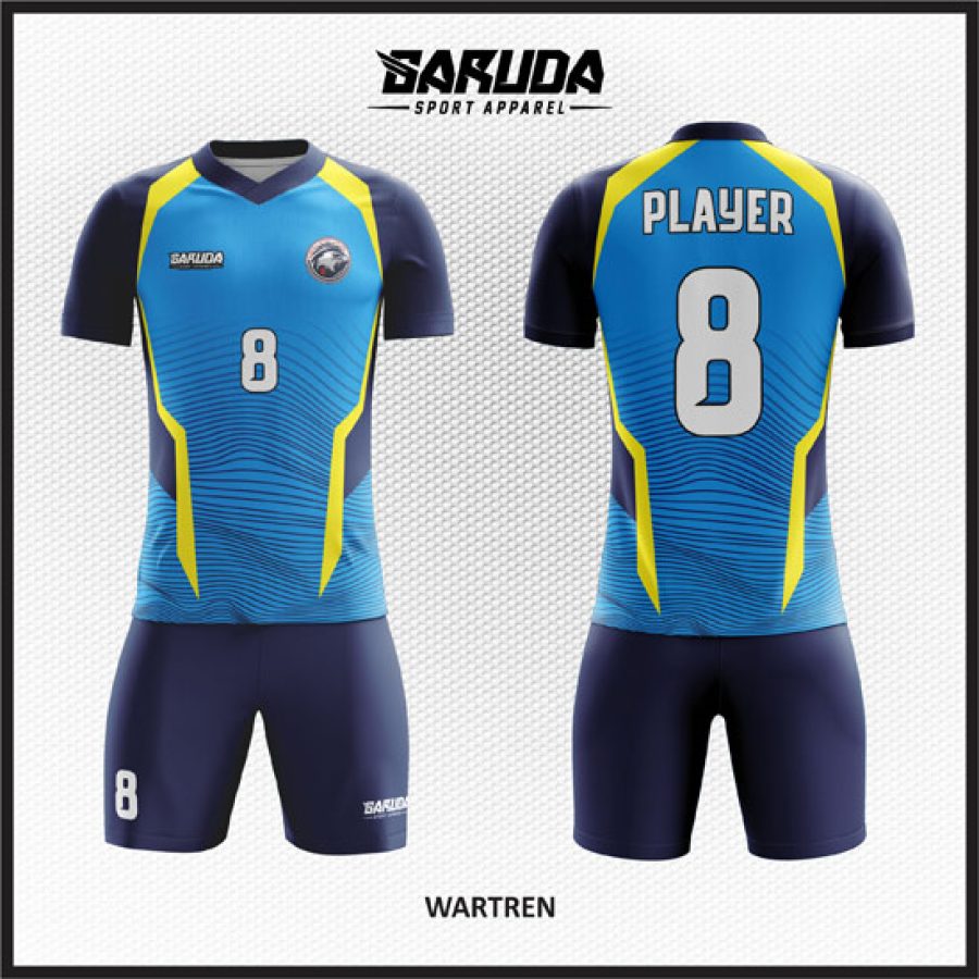 Desain Jersey Code Wartren Warna Biru Langit dan Dongker