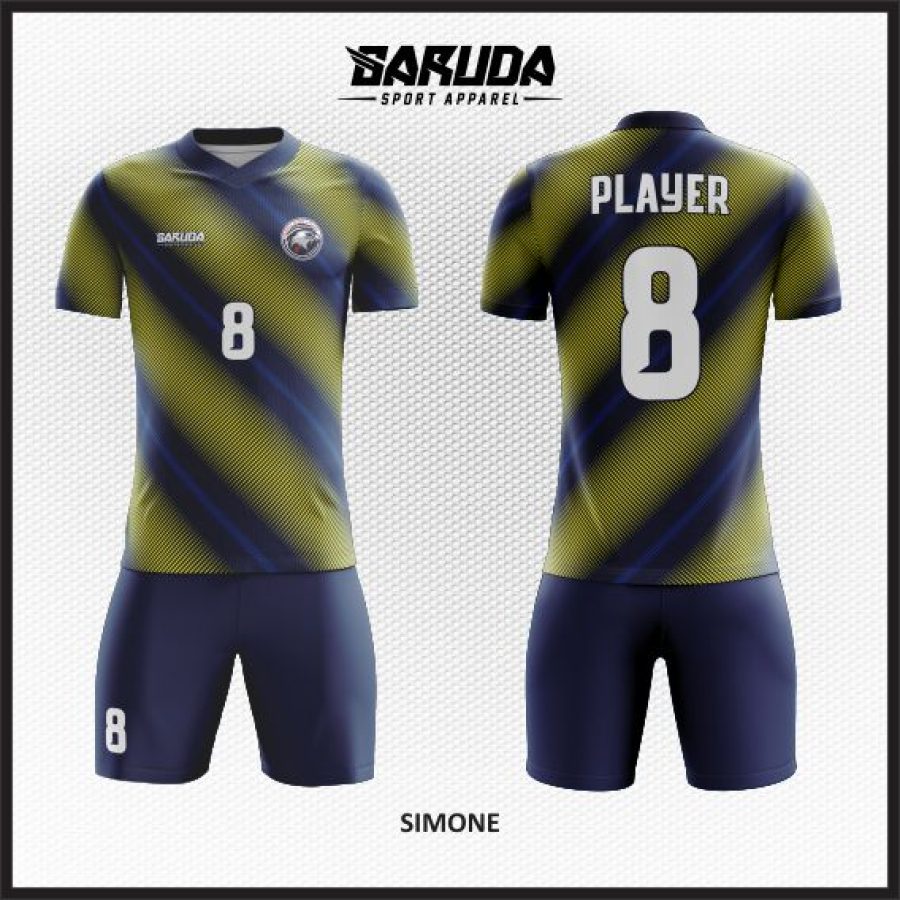 Desain Jersey Code Simone Warna Biru Navy dan Kuning