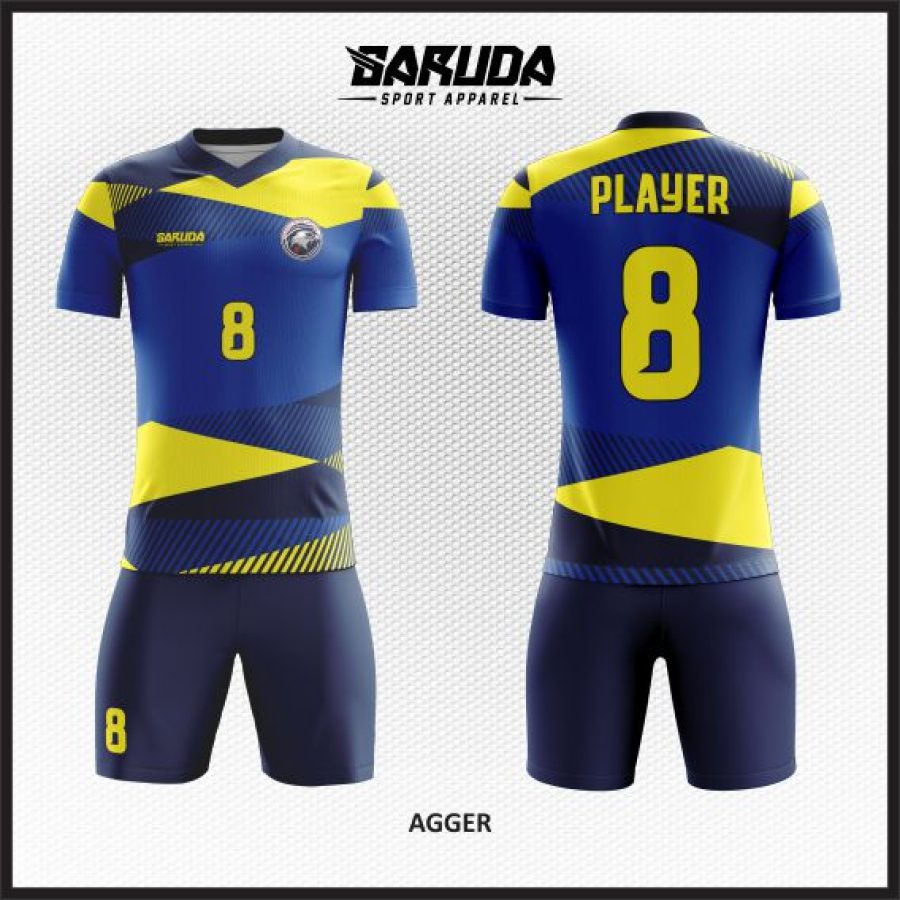 Desain Kaos Jersey Code Agger Kuning Biru Dongker