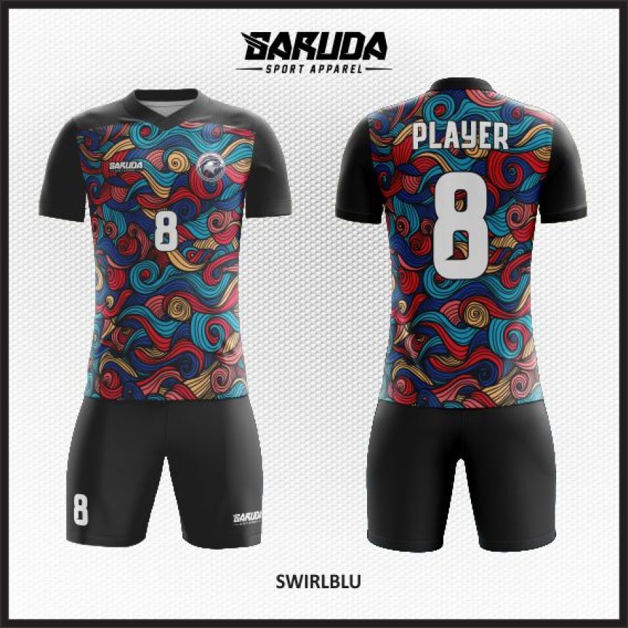 Desain Kaos Jersey Code Swirblu Motif Ukiran yang Indah