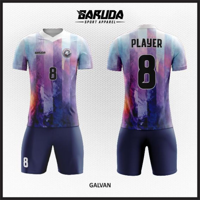 Desain Kostum Jersey Galvan Gradasi Warna Dengan Garis Vertical