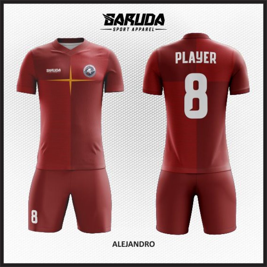 Desan Kostum Jersey Code Alejandro Warna Merah Bata yang Elegan