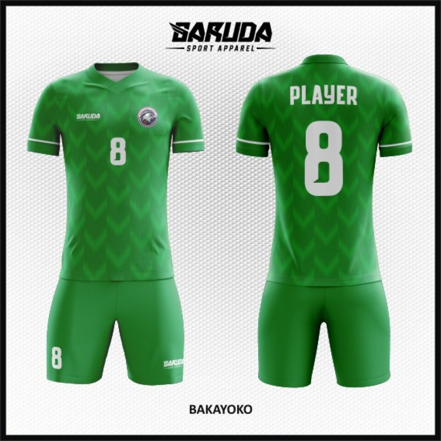 Desain Jersey Warna Hijau Code Bakayoko Motif Ornamen Sayap