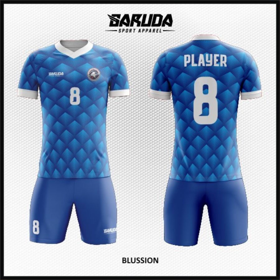 Desain Kaos Jersey Code Blussion Warna Biru Motif Sisik