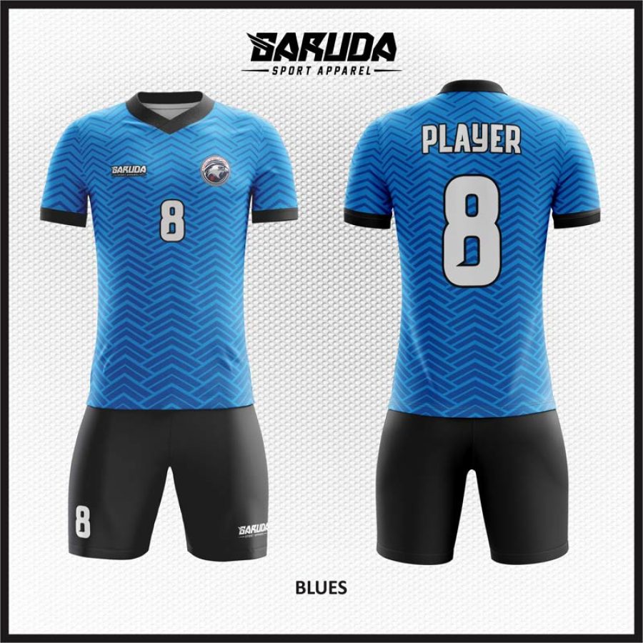 Desain Baju Jersey Code Blues Warna Biru yang Artistik