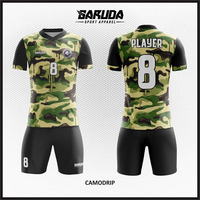 Desain Kaos Jersey Code Camodrip Motif Doreng Hijau Army Terbaru