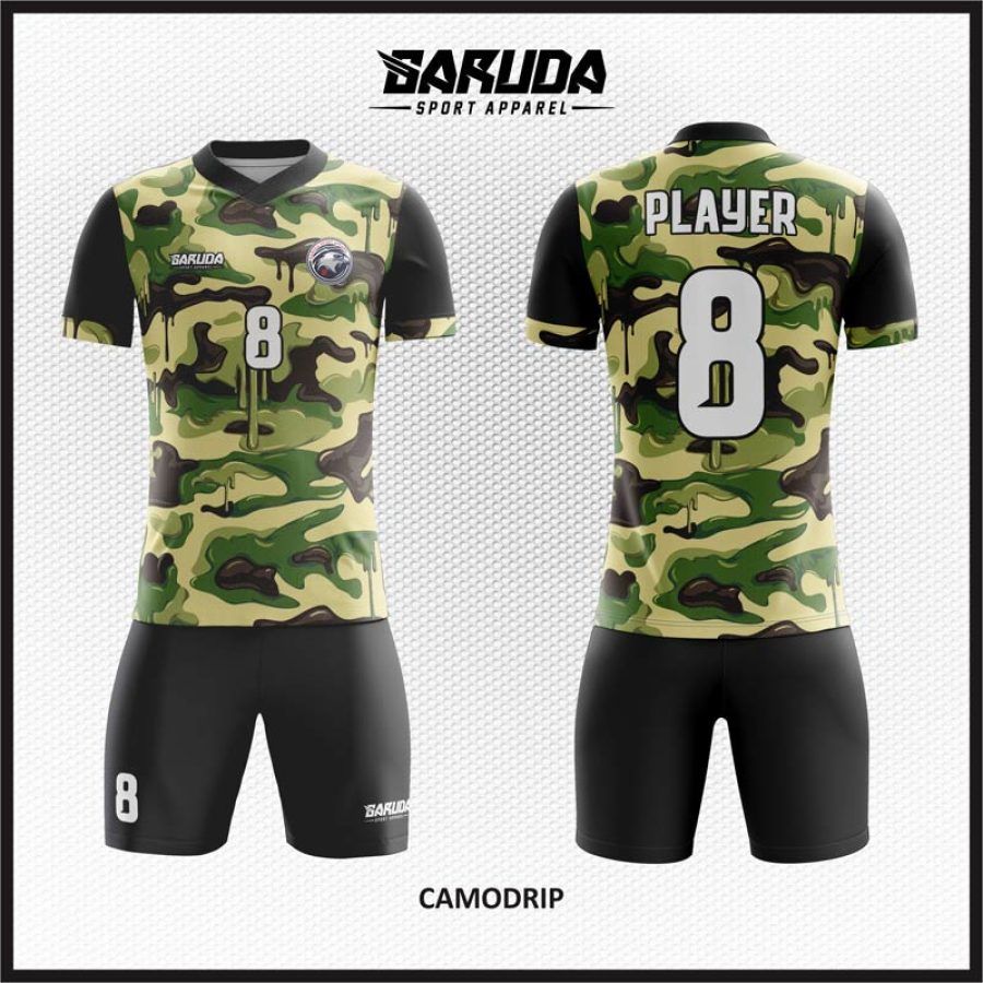 Desain Kaos Jersey Code Camodrip Motif Doreng Hijau Army Terbaru