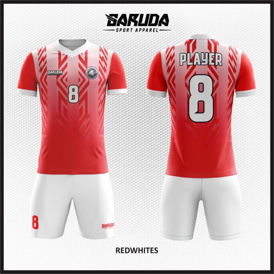 Desain Kaos Jersey Code Redwhites Putih Merah Dengan Gradasi Unik