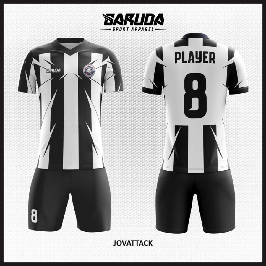 Desain Kostum Jersey Code Jovattack Warna Belang Hitam Putih