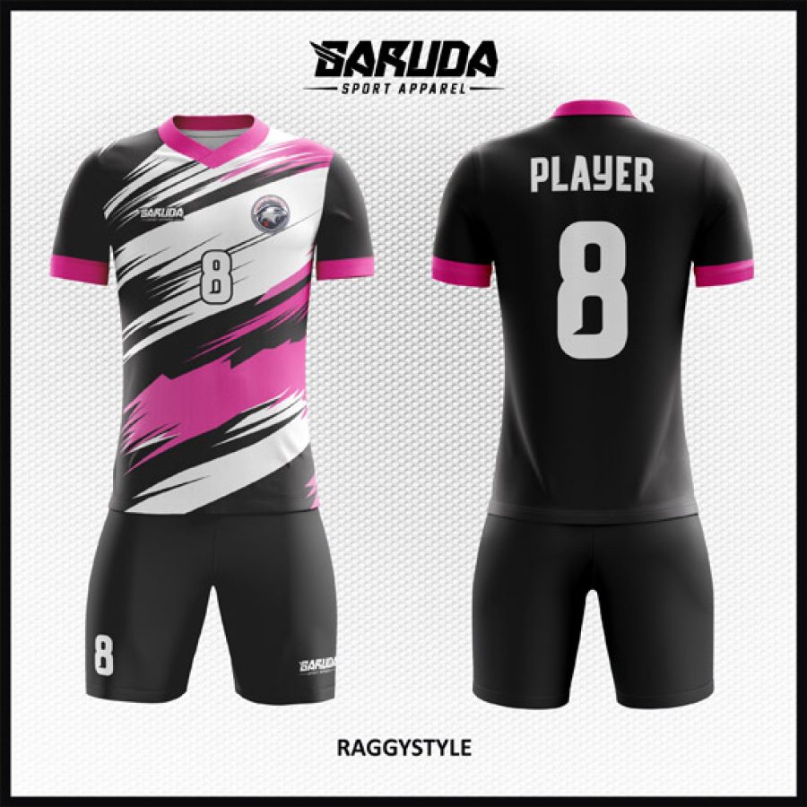 Desain Kaos Jersey Code Raggystyle Magenta Hitam Putih