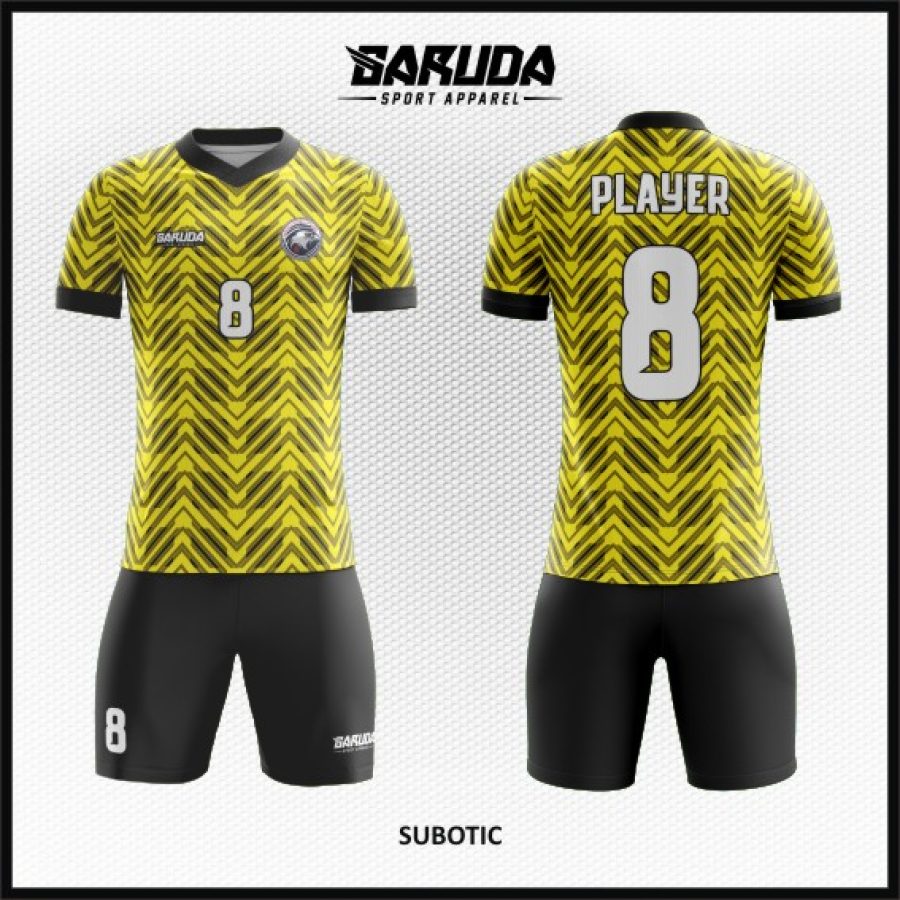 Desain Kostum Jersey Kode Subotic Kuning Hitam Motif Zig Zag