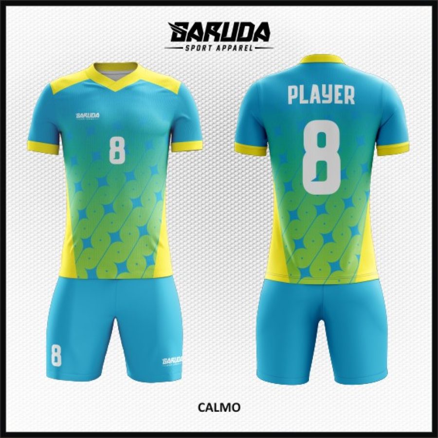 Desain Baju Jersey Code Calmo Gradasi Tosca Kuning yang Keren
