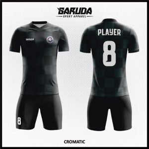 Desain Kaos Sepakbola Full Print Code Cromatic Hitam Menawan