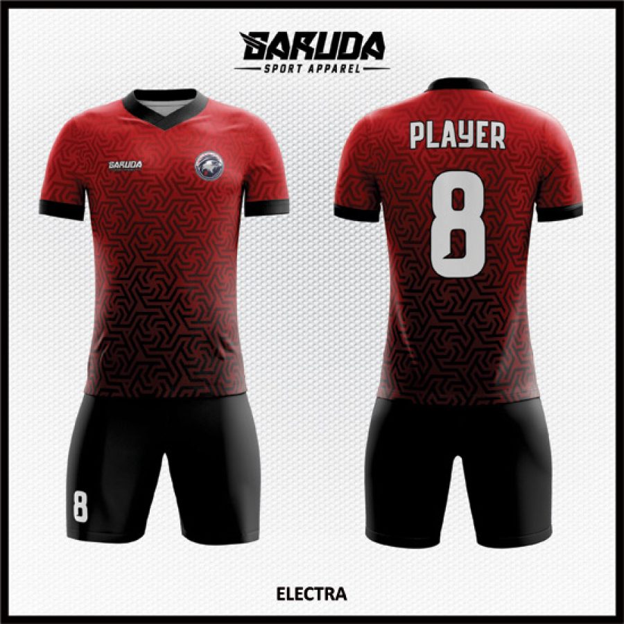 Desain Baju Jersey Code Electra Gradasi Merah Hitam yang Keren Banget