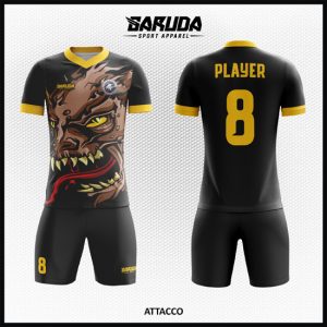 Desain Kaos Futsal Full Print Code Attacco Gambar Monster