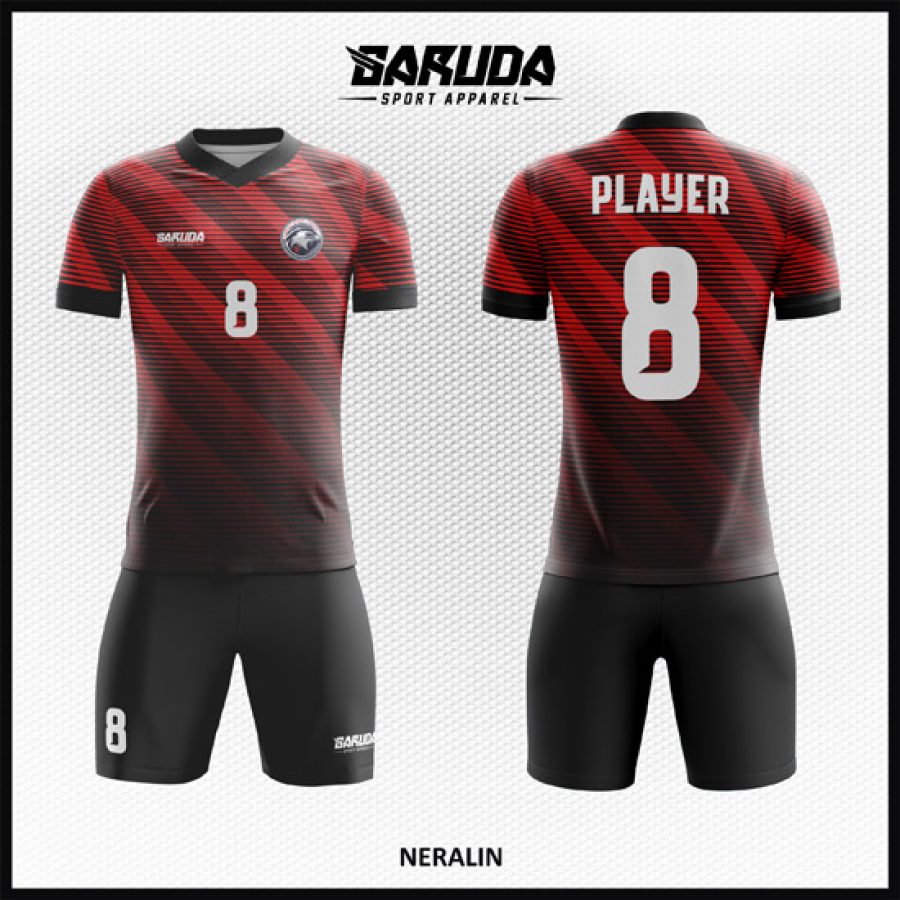 Model Desain Jersey Code Neralin Merah Hiyam yang Terlihat Maskulin