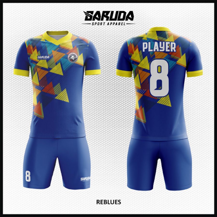 Desain Jersey Code Reblues Warna Biru Dengan Ornamen Segitiga