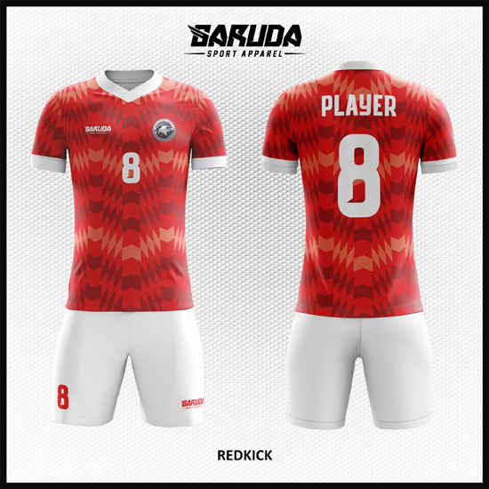 Desain Jersey Sepakbola Printing Code Redkick Tampil Gagah Warna Merah Putih